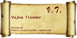 Vajna Tivadar névjegykártya